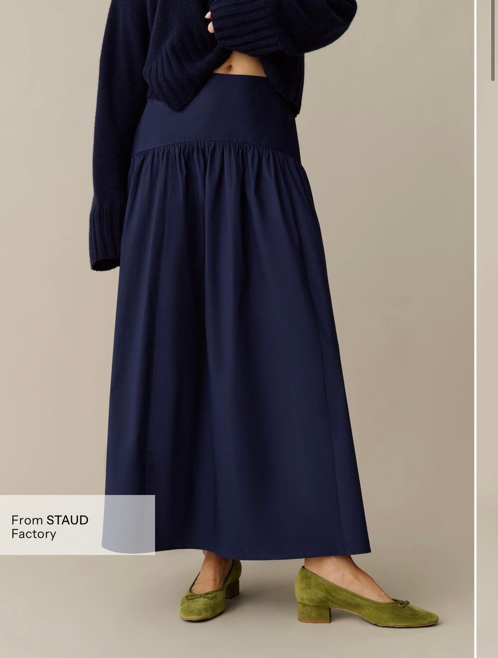 New Caara Vashti navy blue maxi skirt $172 sz 4
